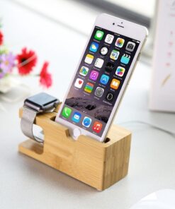 Bamboo Apple Watch Charger Holder & iPhone Holder