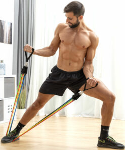 Set of Resistance Bands with Accessories and Exercise Guide Rebainer