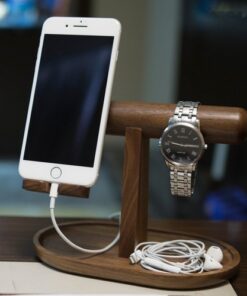 Wood Organizer for Phone Watch and Jewelry