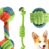 "Colorful Cotton Rope Dog Chew Toys – Set of Durable Knotted Tug Balls