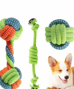 "Colorful Cotton Rope Dog Chew Toys – Set of Durable Knotted Tug Balls