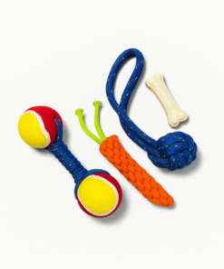 "5-in-1 Dog Toy Set – Durable Rope, Tennis Ball & Chew Toys for