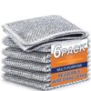 Steel Wire Dish Cloth, 10-Pack Diamond-Checkered Scrubber, Non-Scratch