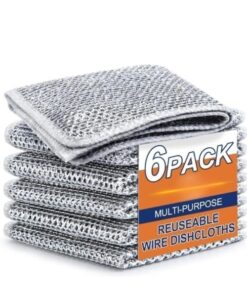 Steel Wire Dish Cloth, 10-Pack Diamond-Checkered Scrubber, Non-Scratch