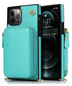 Zipper Wallet Case with Adjustable Crossbody Strap for iphone