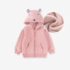 Winter and Autumn Girls Animals Cartoon Pattern Long Sleeves Zip-up