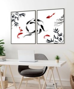 Workplace gallery wall | set of 2 Japanese wall art