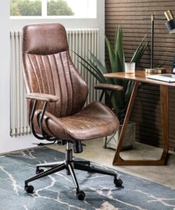 Ergonomic Office Chair,Modern Computer Desk Chair,High Back Suede