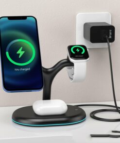 Three-in-one Magnetic Phone Headset Watch Wireless Charger